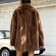 thumbnail image 5 of Ayolanni Women's Faux Fur Coat Open Front Long Sleeve Lapel Jackets Winter Warm Fuzzy Outerwear with Pockets Khaki L, 5 of 7