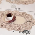 thumbnail image 1 of Bgsha White Embroidered Lace Table Cloth Floral Tablecloth Wedding Party Satin Fabric, 1 of 7