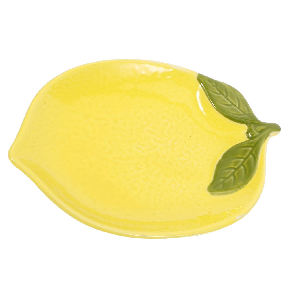 Assiette En Céramique En Forme De Citron - 15x10,5 Cm, Jaune | Pour Desserts, Fruits, Apéritifs, Décoration De Table Festive