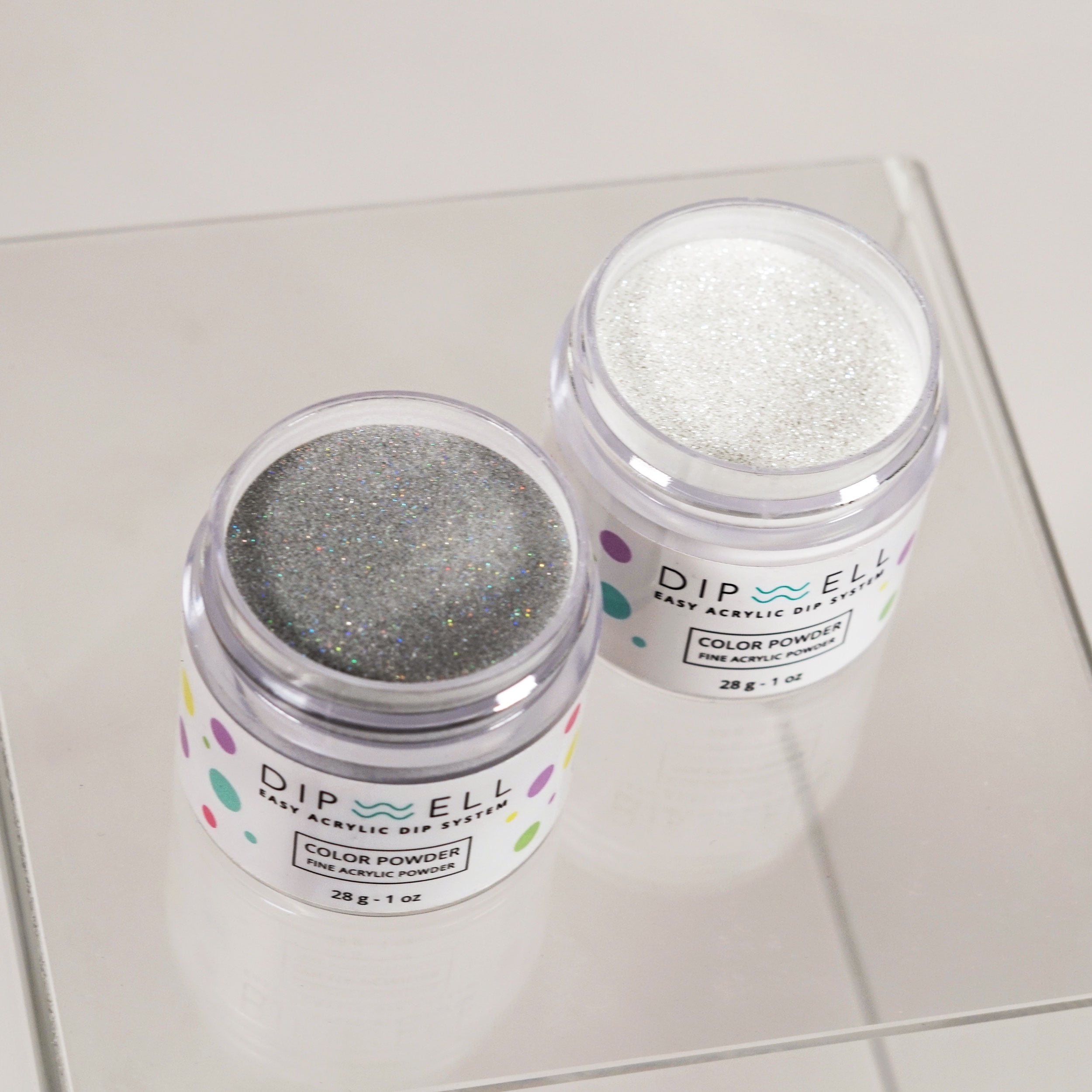 Dip Powder Nail Kit (Glitter Color Starter), Acrylic Powder and Gel Resin Kit For Dip, Starter System by DipWell (Comes With Bond, Base, Activator, Sealer, Brush Softener + 3 Powder Jars)