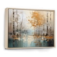 thumbnail image 2 of Designart "Golden Reflections Birch Woods I" Tree Birch Floater Framed Wall Art Living Room, 2 of 7
