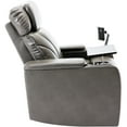 thumbnail image 4 of EUROCO 37"W Oversized PU Leather Home Theater Recliner with Stereo and USB Charging Port, Hidden Arm Storage,Convenient Cup Holder for Living Room（Grey）, 4 of 7