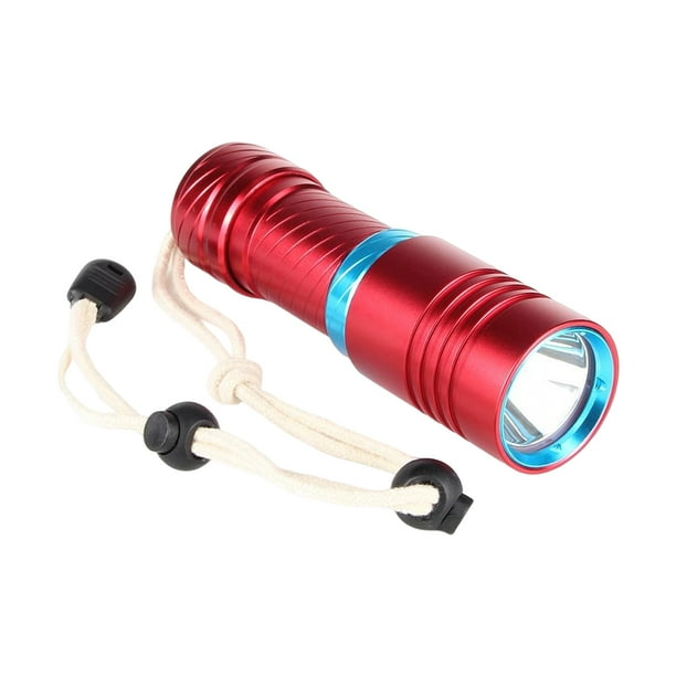 Soidarity Linterna de buceo Lámpara subacuática recargable a prueba de agua Lámpara de linterna para deportes al aire libre Camping Senderismo Estufas de camping anillo azul rojo Soidarity OD029552-02