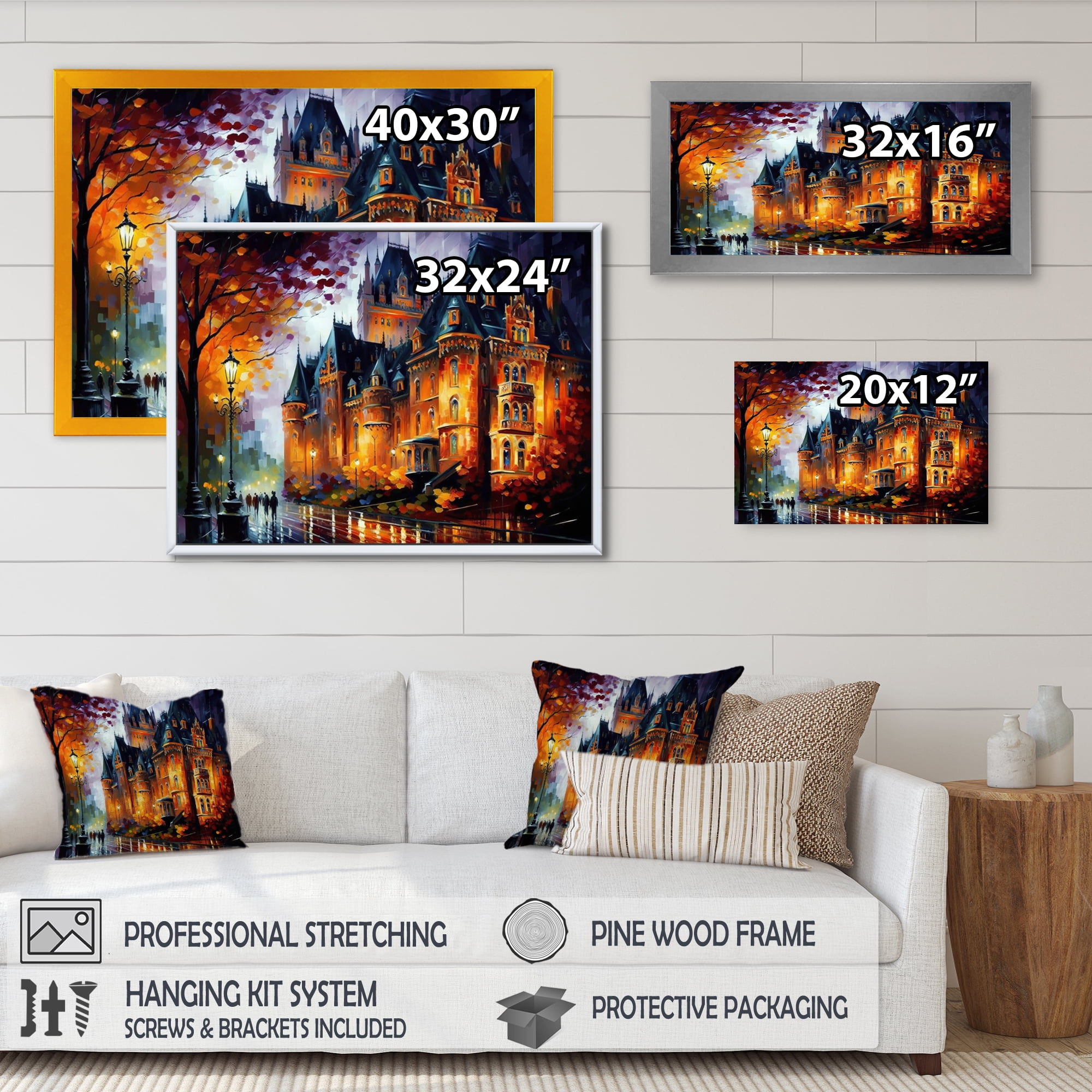 Designart Chateau Frontenac In Winter III Canvas Wall Art