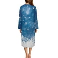 thumbnail image 2 of Yuyamidu Snowflake Long Bath Robe for Women Blue Zipper Front Bathrobes Christmas Mid-Length Night Robe Size 3XL Xmas Zip Nightgowns Ladies Pajama House Coat, 2 of 7