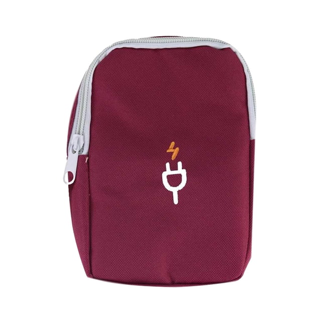 Billuyoard Bolsa de almacenamiento de cables Organizador Bolsas con cremallera Estuche de transporte Azul lago Almacenamiento y organización del hogar Vino tinto