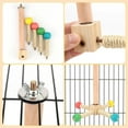 thumbnail image 5 of Tanglewen Spinning Bird Perch Stand Toy Natural Wood Interactive Exercise Wheel Parrot Perch Toys Bird Rotating Perch for Bird Parrot Parakeets Budgies Lovebirds Finch Conures (4 Stands)-G, 5 of 11