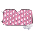 thumbnail image 2 of Lsque Rabbit Holding Flowers Car Windshield Sun Shade | Accordion Folding Style Auto Shade for Car Truck SUV Van | Blocks UV Rays Sun Visor Protector | Small, 2 of 7