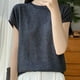 thumbnail image 1 of mfyjkho Tops De Moda Para Mujer, Blusas Y Camisas De Cuello Redondo De Manga Corta De Punto De Color Liso Para Mujer Tops De Gimnasio Para Mujer L, 1 of 3