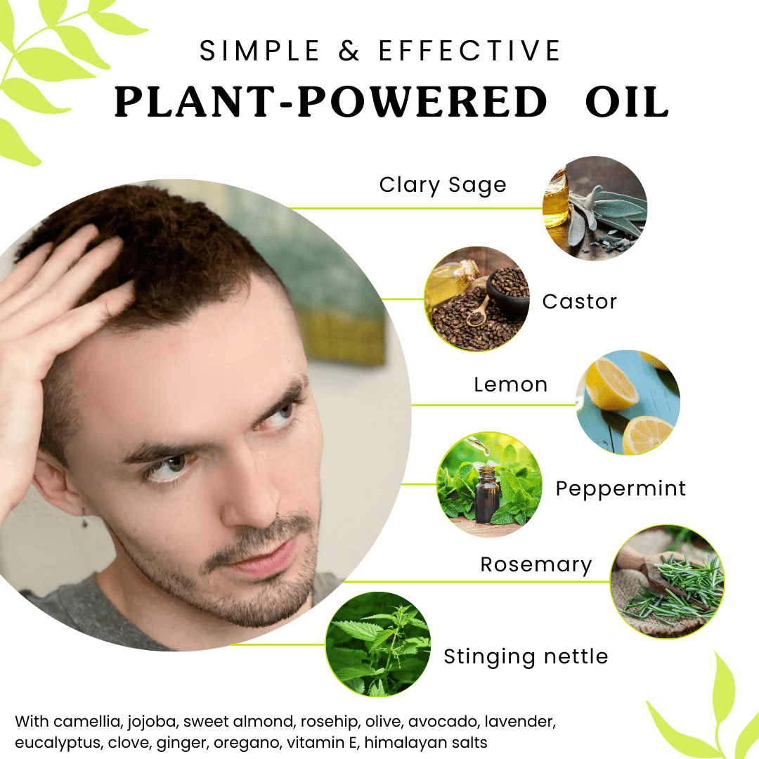 Isabella's Clearly GAIN, Rejuvenating Scalp Oil for Fuller Thicker Hair with | Natural Herbal Serum with Castor, Jojoba, Clary Sage, Rosemary, Nettle Extract for Men and Women  (4 Oz)