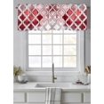 thumbnail image 4 of Vintage Plaid Valances for Windows, Rod Pocket Kitchen Valance Curtains - Soft & Washable Small Window Treatment for Living Room,&nbsp;Bathroom, Red Gray Moroccan , 42x12 Inch, 1 Panel, 4 of 9