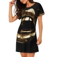 thumbnail image 2 of Bingfone Golden Lips Modern Sculpture Nightgowns for Women Sleep Shirts Short Sleeve Nightshirt Pullover Nightdress Soft Sleepwear, 2 of 6