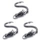 thumbnail image 1 of 3X Pulsera de Joyeria de Hombre, Dragon de Acero Inoxidable, Motorista, Negro Plata, 1 of 3