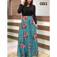 thumbnail image 2 of Tralilbee Robe Longue Imprimée pour Femme Pièce Florale Col Rond Banquet Mode Élégante Robe Moulante Moderne Aguichant Grande Taille, 2 of 3