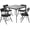 Black, variant on 5pc. XL Series 4 Folding Card Table and Triple Braced Vinyl Padded Chair Set, Commercial Quality, Beige, 30