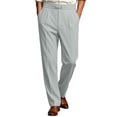thumbnail image 4 of SAWOBUUN Men's Dress Pants Elastic Waist Straight Leg Wrinkle-Resistant Loose Fit Business Office Casual Trousers, 4 of 7