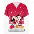 thumbnail image 2 of Women's Nurse Uniform Short-sleeved V-neck Work Clothes Women's Disney Mickey Mouse Printed Christmas Medical Care Clothes4XL Gao Jinjia LED, 2 of 2
