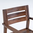 thumbnail image 5 of GZXS 2PCS Dining Armchairs, Outdoor Acacia Wood Patio Chairs with Slatted Design, Weatherproof Seating for Garden, Deck, or Backyard, Dark Brown, 5 of 8