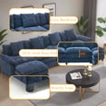 thumbnail image 4 of Gexpusm Modular Sectional Sofa with Deep Seat,146" Freely Combined Comfy Couch,Arm chair with Pillows for Living Room,Apartment,U-Shaped 4-seat Oversized Sofa with Double Movable Ottomans,Dark Blue, 4 of 6