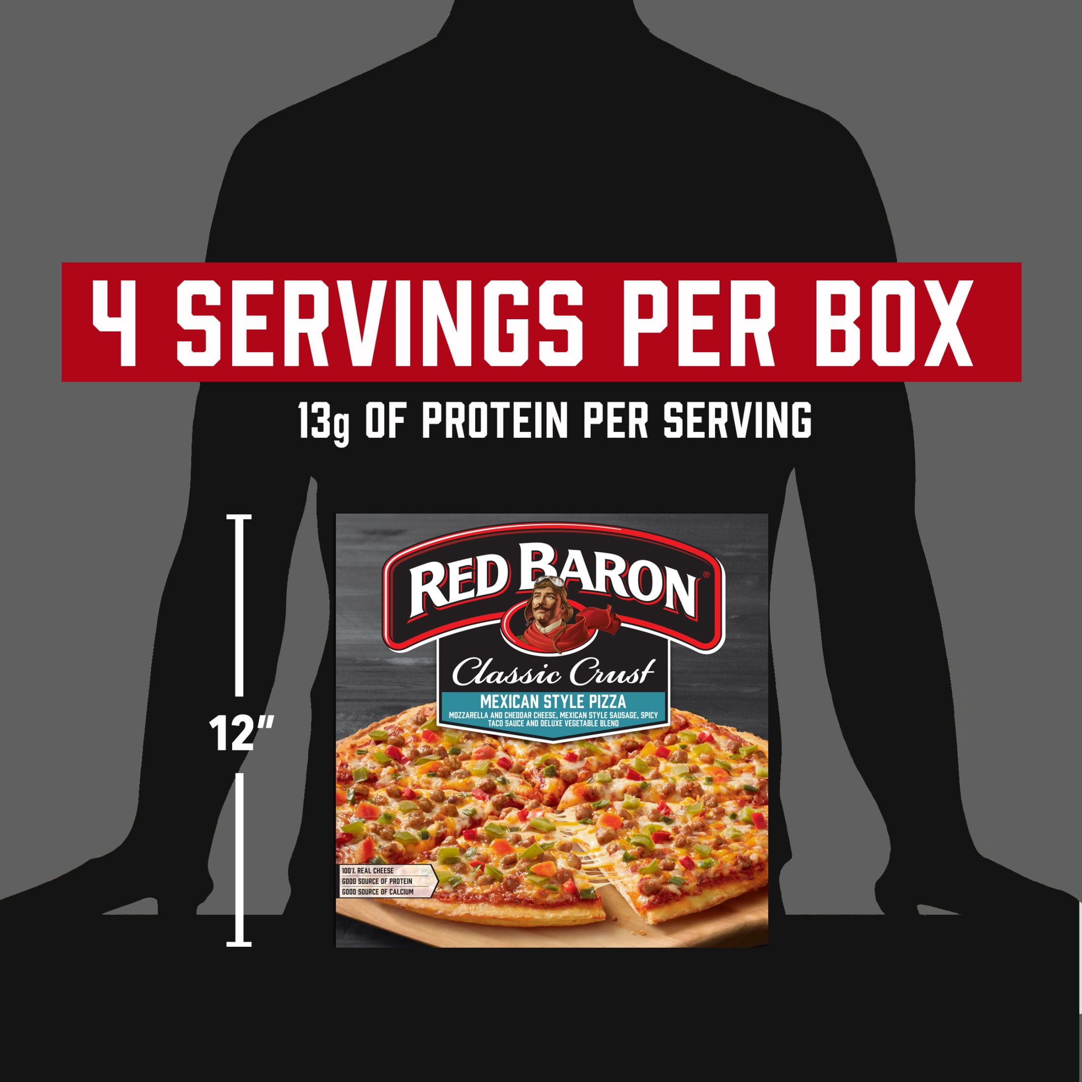 Red Baron Mexican Style Classic Crust Frozen Pizza, 20.53 oz