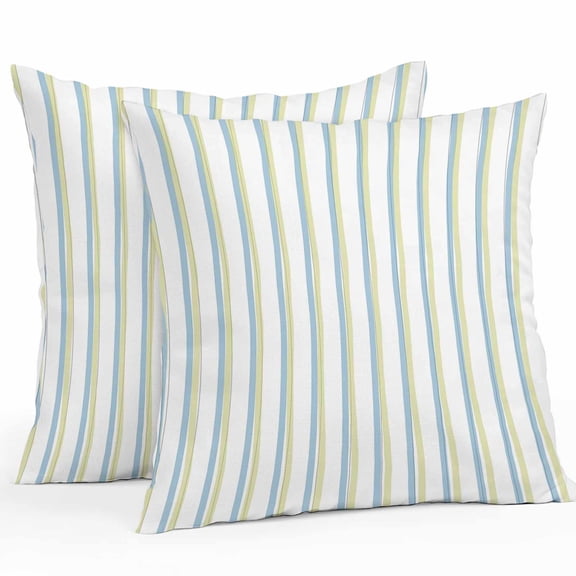 Throw Pillow Covers 20x20 Inch Set of 2, Abstract Stripes, Waterproof Outdoor Pillow Covers, Blue White Modern Geometric Art Decorative Cushion Pillowcases for Couch, Sofa, Bed, Garden, Patio
