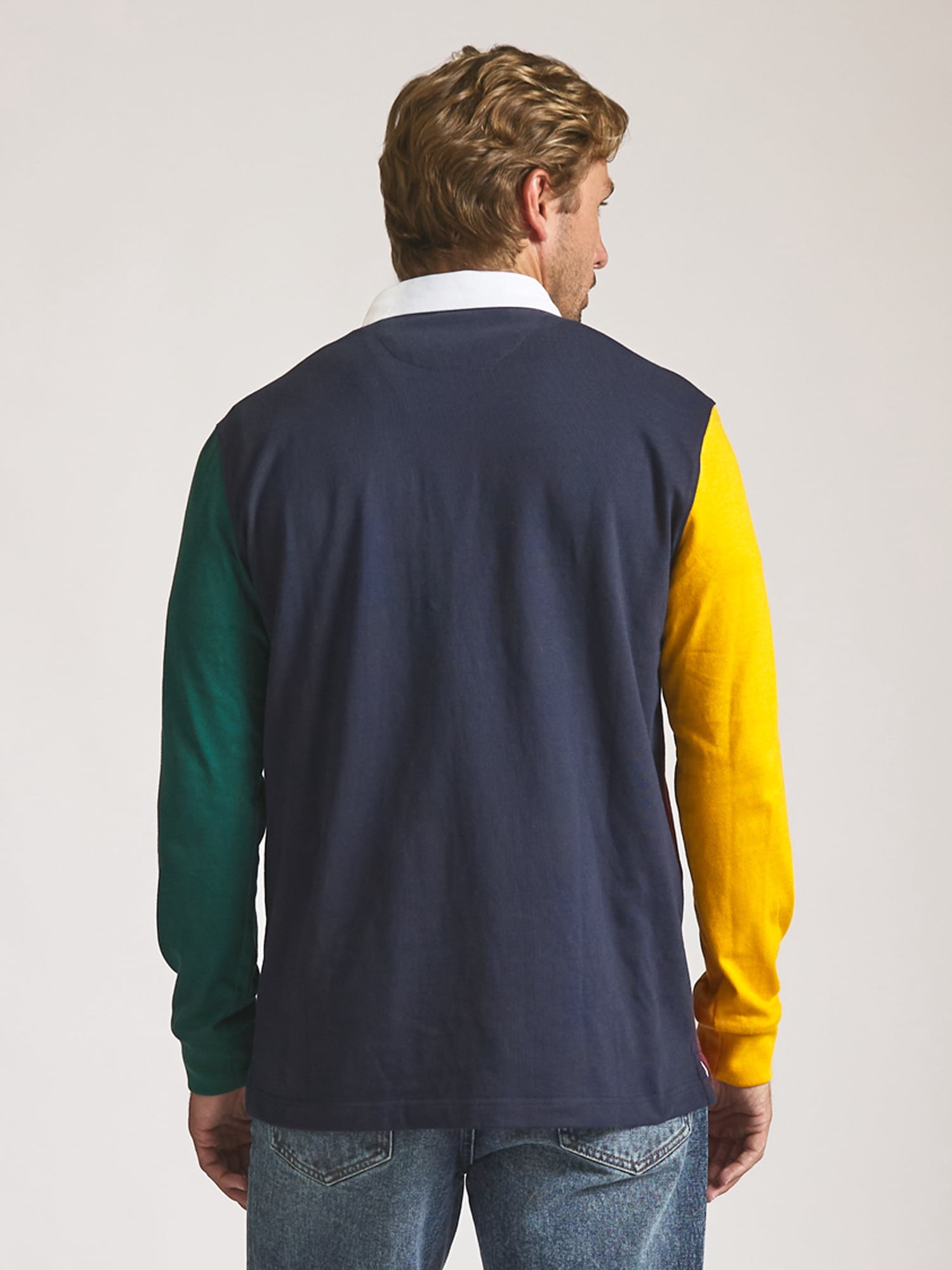 Chaps Men’s and Big Men’s Heritage Colorblocked Rugby Shirt, Sizes S–2XL