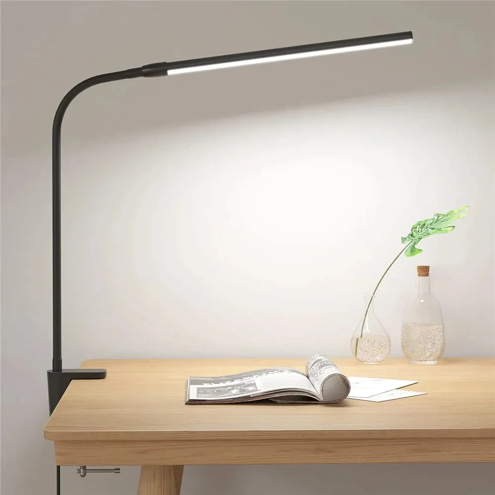 LED eye protection reading light, tri color eye protection desk lamp, study desk, office desk, I-clip dimming desk lamp