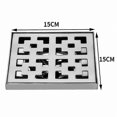 thumbnail image 2 of Square Floor Drain with Hair Catcher and Odor Block, 15x15cm, Stainless Steel Finish, 2 of 5