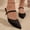 Black, variant on Women's Polka Dot Pointed Toe Sandals, Overlay, Slim Thin Heels, Elegant Breathable Fashion Footwear for Summer Daily Casual Wear Black 40