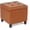 Cognac Brown, variant on Leather Storage Ottoman with Hinged Lid, Square Foot Rest Stool Tufted Cube Footstool, Beige Grey