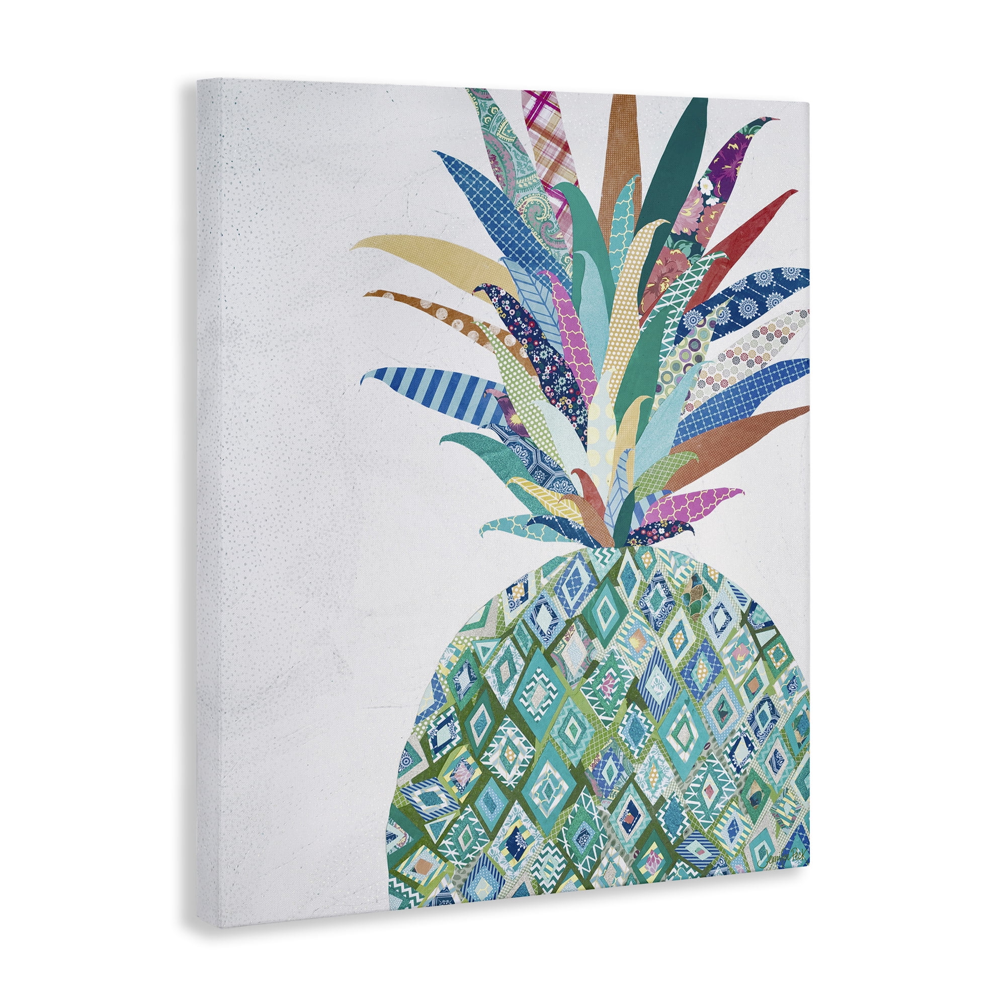 Stupell Industries Geometric Patterned Pineapple Food & Beverage Painting Gallery Wrapped Canvas Art Print Wall Art, 24 x 30