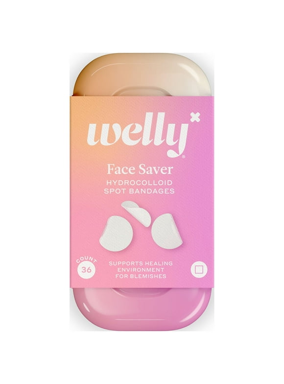 Welly Face Saver Clear Spot Bandages, Hydrocolloid Bandages for Blemishes, 36 Count