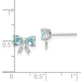 thumbnail image 4 of Primal Gold 14 Karat White Gold Aquamarine Bow Post Earrings, 4 of 4