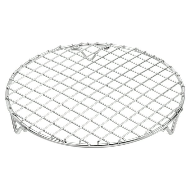 Rejilla de Cocina Redonda Uxcell con Patas, Diámetro 7.1 Pulgadas, Parrilla de Acero Inoxidable 304 para Cocción, Horneado, Barbacoa, Rejillas para Freidora de Aire, Plateado