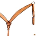 thumbnail image 2 of HILASON Western Genuine Leather Horse V Shaped Breast Collar Oiled Tan, 2 of 3