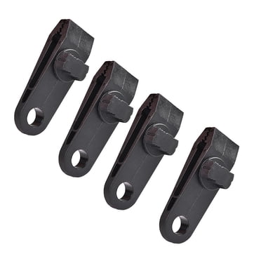 Clips de Bâche Verrouillage Pince de Store Cintres à Pression Robustes, Noir, 4 Pcs