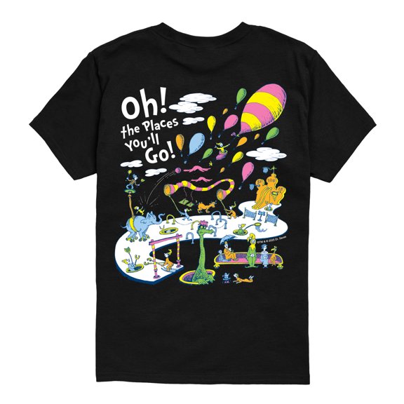Dr. Seuss - Oh The Place You'll Go Illustrations - Youth Boys Short Sleeve Graphic T-Shirt