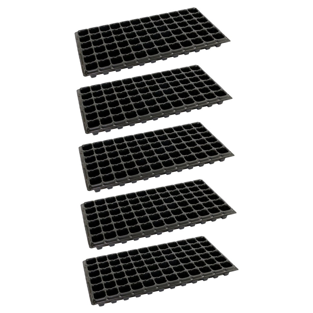 LABSERRON 15Pcs Starter Planting Tray with Drain Hole Black PVC 72 Cells for Gardening Use