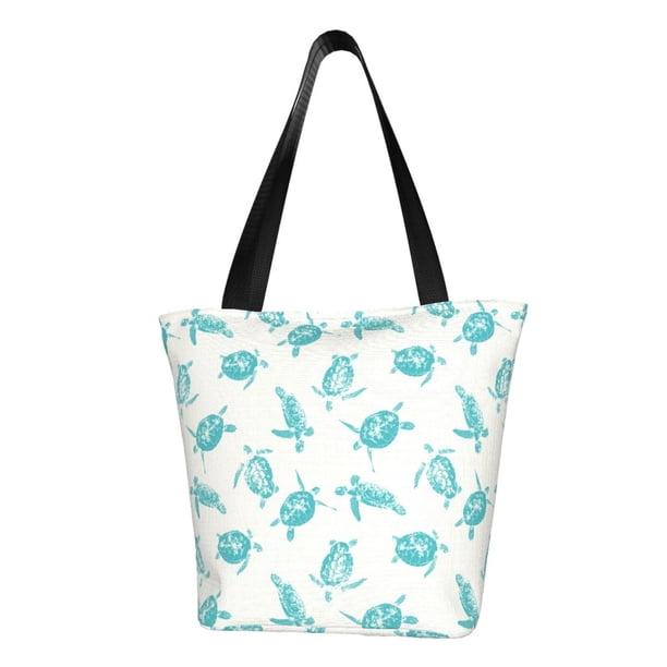 Fotbe Turtle Bolsa de Playa con Estampado, Bolsa de Hombro, Bolsa de Mano Espaciosa, Bolsa de Viaje Ligera, Bolsa de Compras Versátil