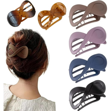 6 Pcs Hair Claw Clip Hair Clips for Thick Hair Women, Non-Slip Large Hair Claws Coloured Hair Clips Large Claw Clip, Hair Accessories for Women and Girls for Easy Storage
