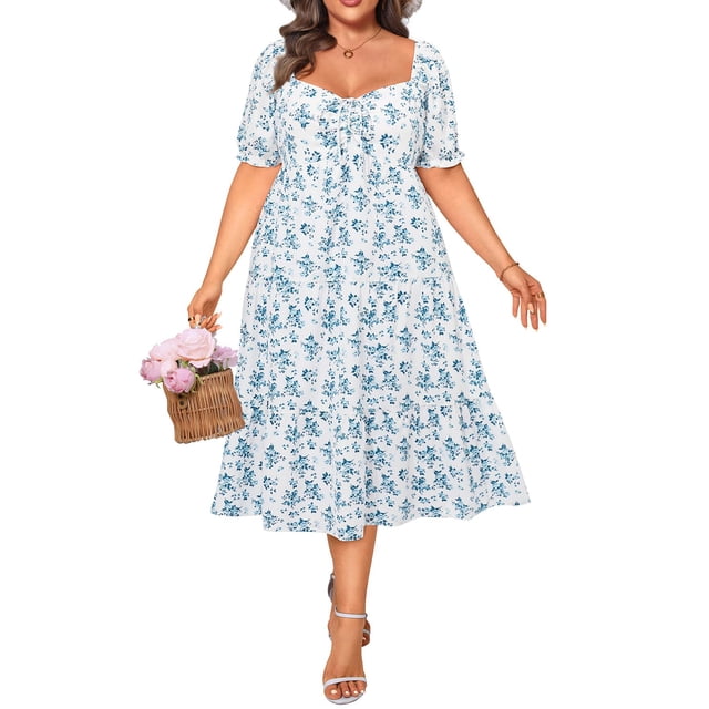 Vestidos de primavera de talla grande Talisea Floral Boho Sunddress para mujer