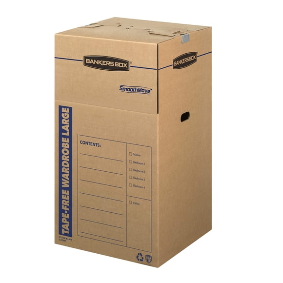 Bankers Box Caja alta para armario, paquete de 3, diseño sin cinta, 24 x 24 x 40 pulgadas (7710501)
