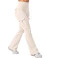 thumbnail image 5 of Womens Yoga Pants Flare Leggings with Cargo Pockets Scrunch Butt Lifting High Waist Tummy Control Gym Workout Bootcut Beige L, 5 of 6
