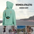 thumbnail image 3 of Sudadera deportiva con capucha para mujer, bolsillo trasero abierto, abertura lateral, manga larga, Abanopi Sudadera con capucha atlética de las mujeres, 3 of 7
