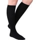 thumbnail image 4 of Calcetines de algodón Calcetines de fútbol Calcetines deportivos Color sólido, Calcetines de tubo casuales hasta la rodilla para mujer 3 pares, Negro, 4 of 5