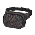 thumbnail image 2 of Saiise Sac Banane à Double Compartiment Motif Notes Musicales Sac de Taille Carré Réglable Mains Libres Ceinture de Course Randonnée Sécurité Voyage Bandoulière en Sergé, 2 of 9