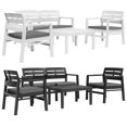 thumbnail image 3 of vidaXL 4 Piece Patio Lounge Set Plastic White, 3 of 11