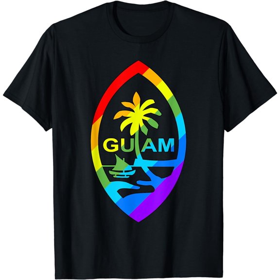 Guam Seal Rainbow Colored Tee Shirt