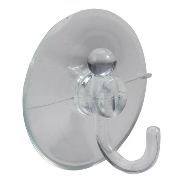 Pack of 2 Clear Large Hanging Christmas Suction Cup Hooks 2.5