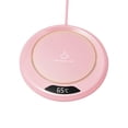 thumbnail image 1 of Calentador de tazas de bebidas, almohadilla de aislamiento constante de café eléctrico de invierno, 3 ajustes de temperatura, tapete calentador de , Rosado Baoblaze taza de almohadilla de calentamiento, 1 of 8
